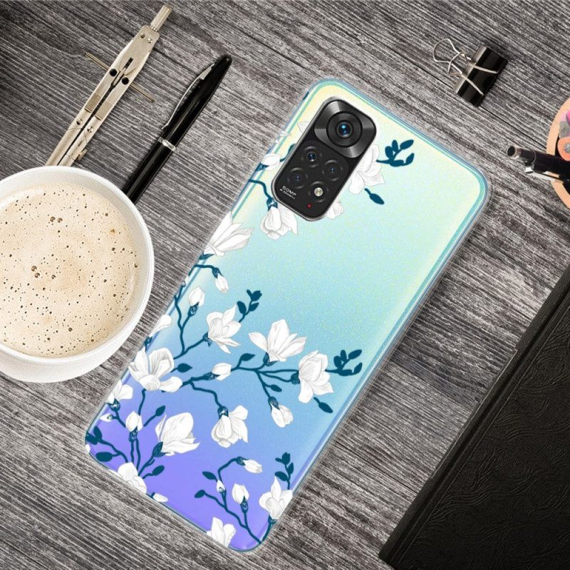 Telefoonhoesje voor Xiaomi Redmi Note 11 / 11S Witte Bloemen